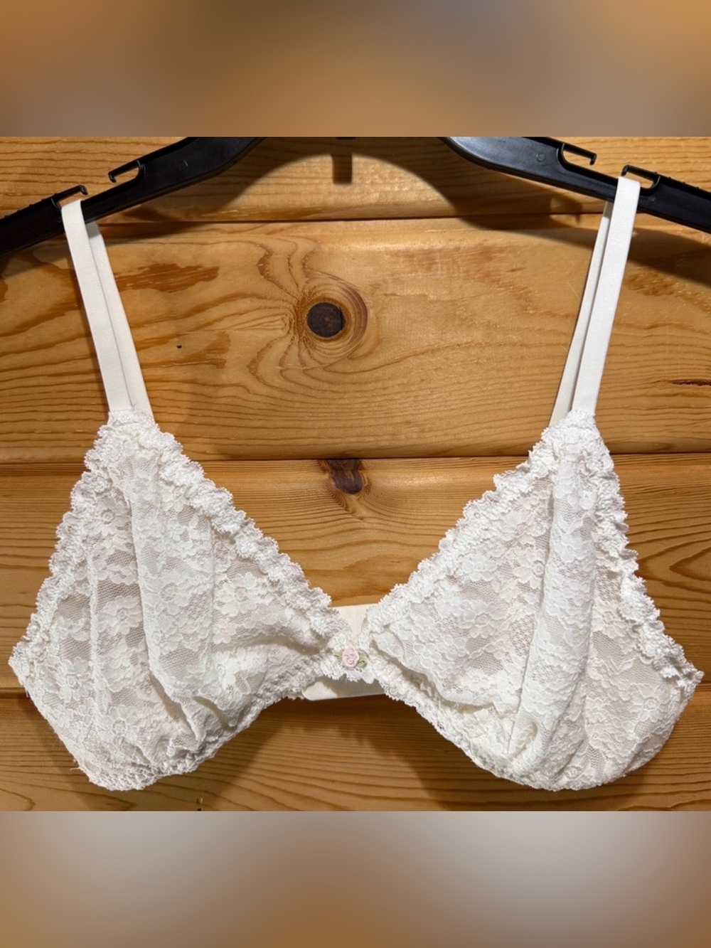 Aerie Lace Triangle Bralette -Off  White Large